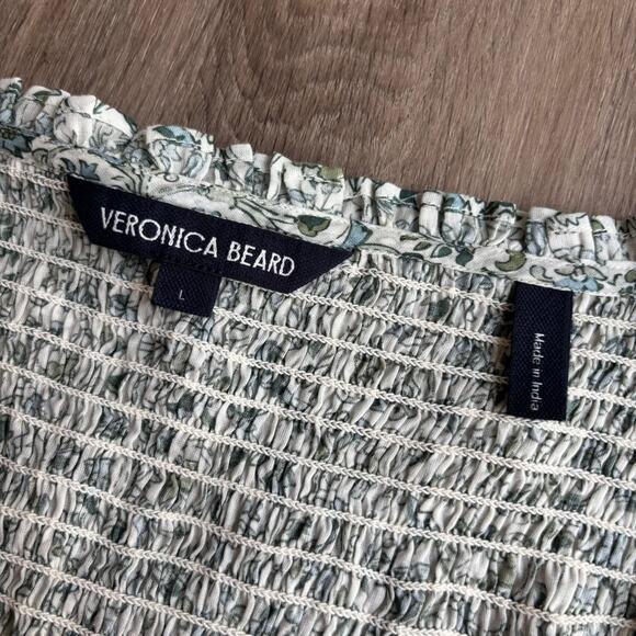 Veronica Beard Needham Floral Smocked Tank Top Large - Picture 5 of 10